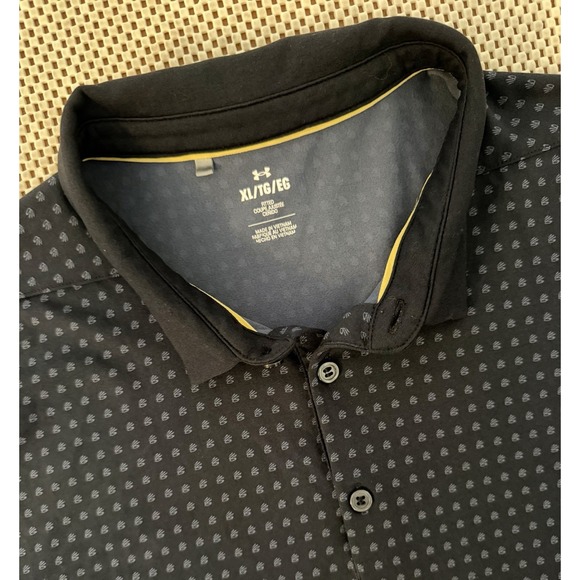 Under Armour Other - Under Armour Mens SS Athletic Geometric Print Fitted Polo Shirt Size XL Golf